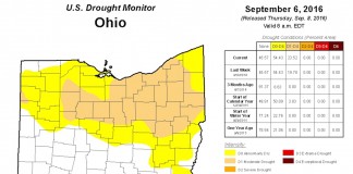 Drought 2016 limited yields in some counties, but not everywhere Ohio drought map