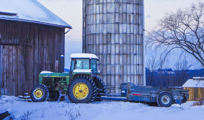winter farm tractor