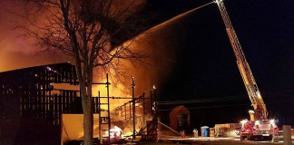 Fire destoys part of Hoopes Fertilizer facility hoopes fertilizer fire