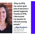 I will impact agriculture by educating tomorrow’s leaders Abby Pozderac FFA Ohio Farm and Dairy