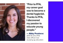 I will impact agriculture by educating tomorrow’s leaders Abby Pozderac FFA Ohio Farm and Dairy