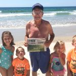 On the beach at Topsail Island with Stephen Cozart