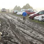 Parking lot muddy mess.