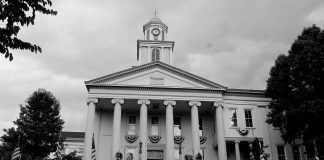 How did we get here? The tall clock tower and looming white pillars of the Lawrence County, Pennsylvania Courthouse stands tall against the cloudy sky as another day in Drug Court begins.