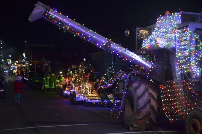 Linesville lighted tractor parade