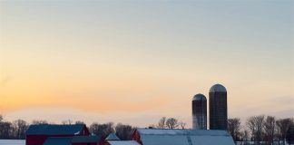 snowy farmland