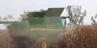 Deere combine corn