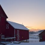 snowy barn