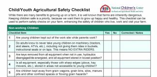 Checklist can keep children safer on farms Farm-Safety-Child-Ag-Safety-Checklist