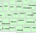 Second Michigan farm confirmed with bovine tuberculosis Map of lower Michigan counties