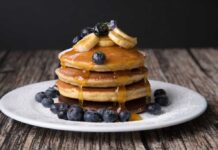 Greek Yogurt Banana and Blueberry Pancakes