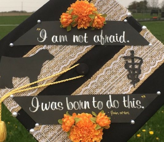 Why do graduates decorate their caps? Hannah Jarvis decorated cap