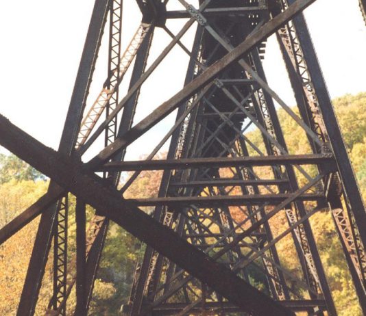 Red dog covered back roads 60 years ago Beiler's Run Trestle