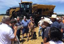 Farmers and fertilizer reps study nutrient management Sam Custer explains equipment