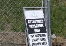 Chesapeake Energy selling Utica shale interests sign at drilling site