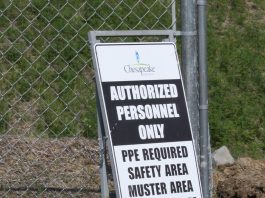 sign at drilling site