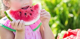 Small changes can go far in preventing childhood obesity little girl eating watermelon