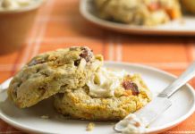 Bacon and Sweet Potato Biscuits with Smoky Honey Butter Bacon Sweet Potatoe Biscuit with Honey Butter