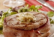 Bacon-Wrapped Pork Chops With Spiced Butter
