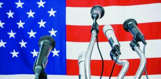 The media are not the enemy flag and microphones
