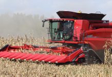 Corn, soybean harvest is ahead of schedule combining corn