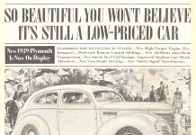 The ‘important’ issues of November 1938 Old car Ad