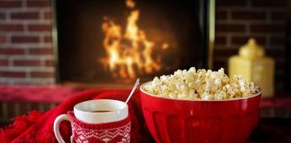 12 stages of Christmas (movies) hot coco and popcorn