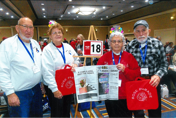 Visiting Pasadena California during the Rose Parade with Evelyn Zaebst and her friends.