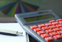 calculator and notebook