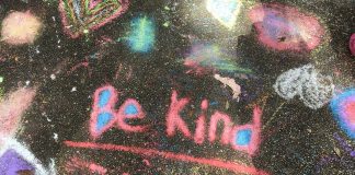 Behave. People see you kindness sidewalk chalk