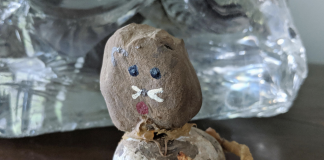 The family archives Kym Seabolt's cat craft made out of rocks