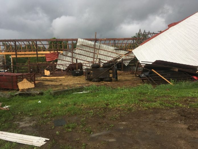 tornado damage to barn