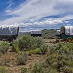 The Oregon Trail, video game style covered wagons