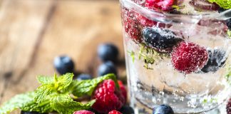 water infused with berries
