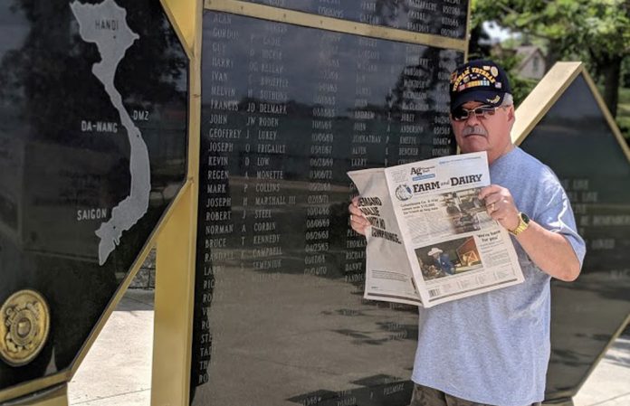 Ray Keene, a Vietnam veteran and Farm and Dairy newsstand delivery driver, took us with him to the Canadian Vietnam Memorial, or the North Wall, in Windsor, Ontario, on the Detroit River.