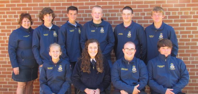 officers with Holly McClay Loudonville FFA Officer team with State FFA President, Holly McClay