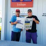 Bear hunting in Canada with Miller and Trushel Stanley Miller and Curt Trushel standing in ftont of a building in Manitoba, Canada