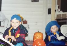 A really small gang An old picture of Kym Seabolt's children celebrating a past Halloween