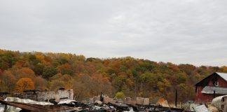 barn fire wreckage