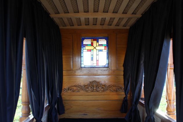stained glass in hearse