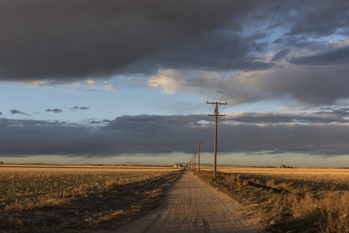 telephone lines on a country road