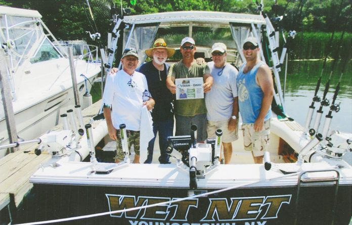 vac-krigar The four J’s took us to fish for king salmon in Lake Ontario. They chartered with Captain Mat Yablonsky and had a great day with some great catches. From left: Jeff Innocenti, Joe Krigar, Mat Yablonsky, John Hrelec and Jason Snyder.