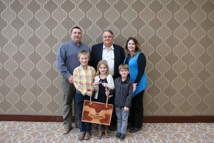 Pictured accepting the 2019 Hereford Woman of the Year award on Sandy’s behalf (from left) are Tom Ostgaard, Tucker Ostgaard, John Ostgaard, Riley Evoniuk, Kurtis Evoniuk and Erika Evoniuk. Pictured accepting the 2019 Hereford Woman of the Year award on Sandy’s behalf (from left) are Tom Ostgaard, Tucker Ostgaard, John Ostgaard, Riley Evoniuk, Kurtis Evoniuk and Erika Evoniuk.
