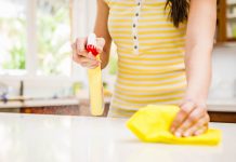 Dust bunnies kitchen cleaning