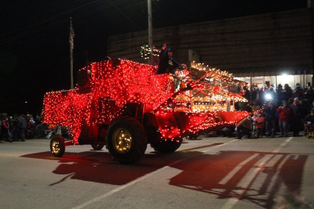 candy combine in tractor parade