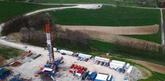 aeriel view of a well pad