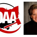 An image of the Ohio Auctioneers Association logo and Karen Huelsman.