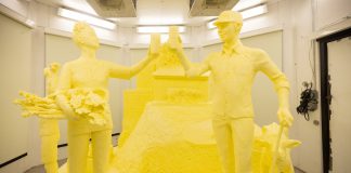 Butter sculpture highlights 2022 farm show theme of ‘harvesting more’ Half-Ton Butter Sculpture Highlights 2022 Farm Show Theme of ‘Harvesting More’