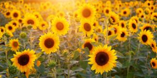 Sunflowers stand tall and strong sunflowers