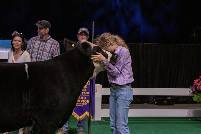 Ryleigh Egbert and her Grand Champion Market Beef Steer Ryleigh Egbert and her Grand Champion Market Beef Steer